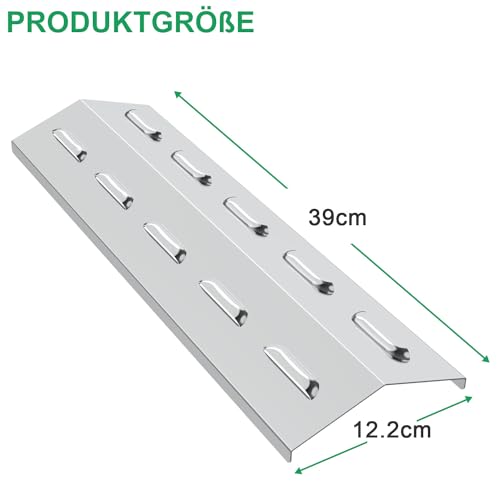 WELL GRILL Flammenverteiler Edelstahl für Campingaz 3 & 4 Classic, Woody and Master Series Gasgrills, Stahl-Flammenblech Hitzeschild Aromaschienen Gasgrills Zubehör, 39 x 12 x 3 cm