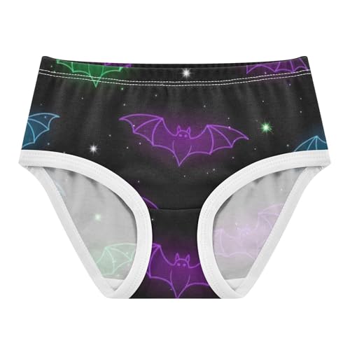 Neon Colorful Bats Black Little Girl Panties Girls Underwear Toddlers Cotton Animal Briefs Underpants 2t