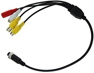 4 Pin to RCA Adapter, Shockproof Waterproof Female 4-Pin to RCA (A/V) Adapter Wire, RCA to 4-PIN DVR/Monitor/Camera Adapter