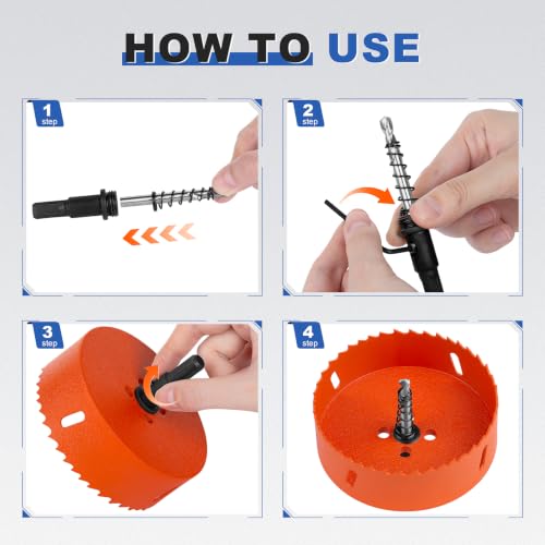 Image of 5 Inch Hole Saw Circle Drill Bit Wood Metal Drywall Plastic Pipe