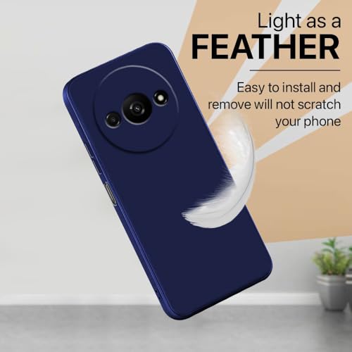 Image of Back Cover for Mi Redmi A3 4G / Poco C61 4G | Full Camera Protection | Premium Liquid Silicon Case | Flexible Bumper Case for Mi Redmi A3 4G / Poco C61 4G (Dark Blue)