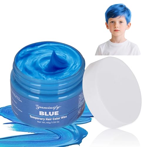 Paminify Blue Temporary Hair Dye for Girls Washable Temporary Hair Color for Halloween Instant DIY Hair Dye Coloring Gel Cream for Cosplay Carnival Sport Events Birthday Party 1.59oz