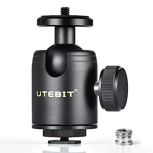 UTEBIT Mini Cabeza de Bola Cabeza de Trípode 30mm Diámetro Cabeza de Bola Carga Máxima 15Kg 360...