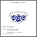 Gem Stone King 2.11 Cttw Oval Blue Tanzanite and Diamond Accent 3-Stone Engagement Ring | 10K White Gold | 3 Stone Wedding Anniversary Promise Ring For Women | Size 6