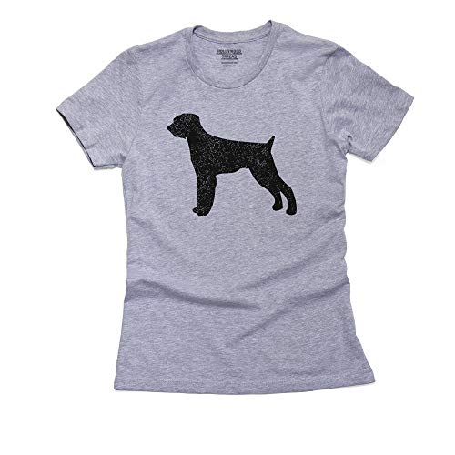 German Wirehaired Pointer Dog Simple Silhouette 100% Women's Cotton T-Shirt
