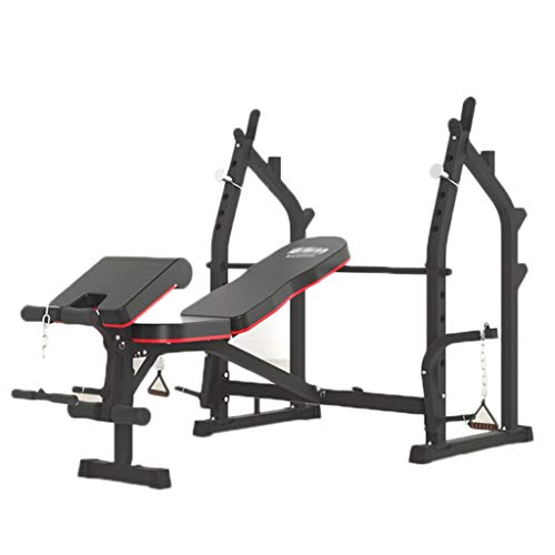 ZYM Gym Weight Bench Olympic Weightlifting Bed, Adjustable Weight Benche Set Multifunctional Weight-Lifting Bed Weight-Lifting Machine Fitness Equipment Strength Training Benches (Color : Black)