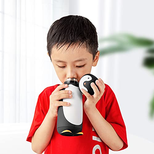 Tomlff Penguin Stainless Steel Vacuum Thermos Travel Mug Tea Water Bottle Coffee Flask (Black) #TOP5