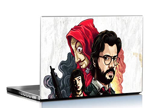 PIXELARTZ Money Heist Fan Portrait HD Quality 15.6 Inches Laptop Skin (8069, Multicolour)