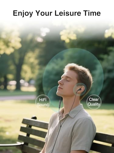 Wired Headphones 3.5mm Jack for Samsung Galaxy A15/A14/A32/A31/A52/S9/S10 Earphones with Microphone, Noise Isolation in-Ear Earbuds for Samsung, Phones, Computer, Laptop, School Students