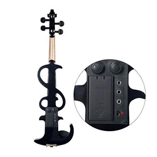 Electroacoustic Violin Full Size 4/4 Electronic Silent Violin Set Maple Ebony Material For Students Adults Beginners Music Perfomance Training With Bow Storage Case Black Wood Violin #TOP5