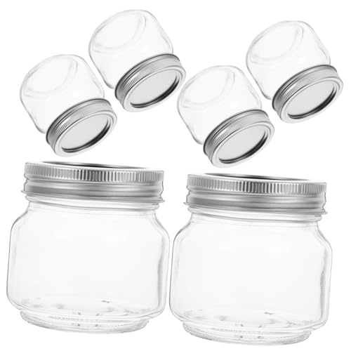 Gatuida 6 Tarros De Cristal Transparente Con Tapa Sellada Frascos Pequeños Para Ensaladas De Frutas y Conservas 250 Ml Decorativo Para La Mesa