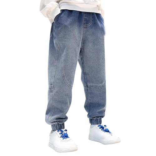 Boys Wide Leg Jeans Casual Trousers Loose Fit Denim Streetwear Pants for Boys