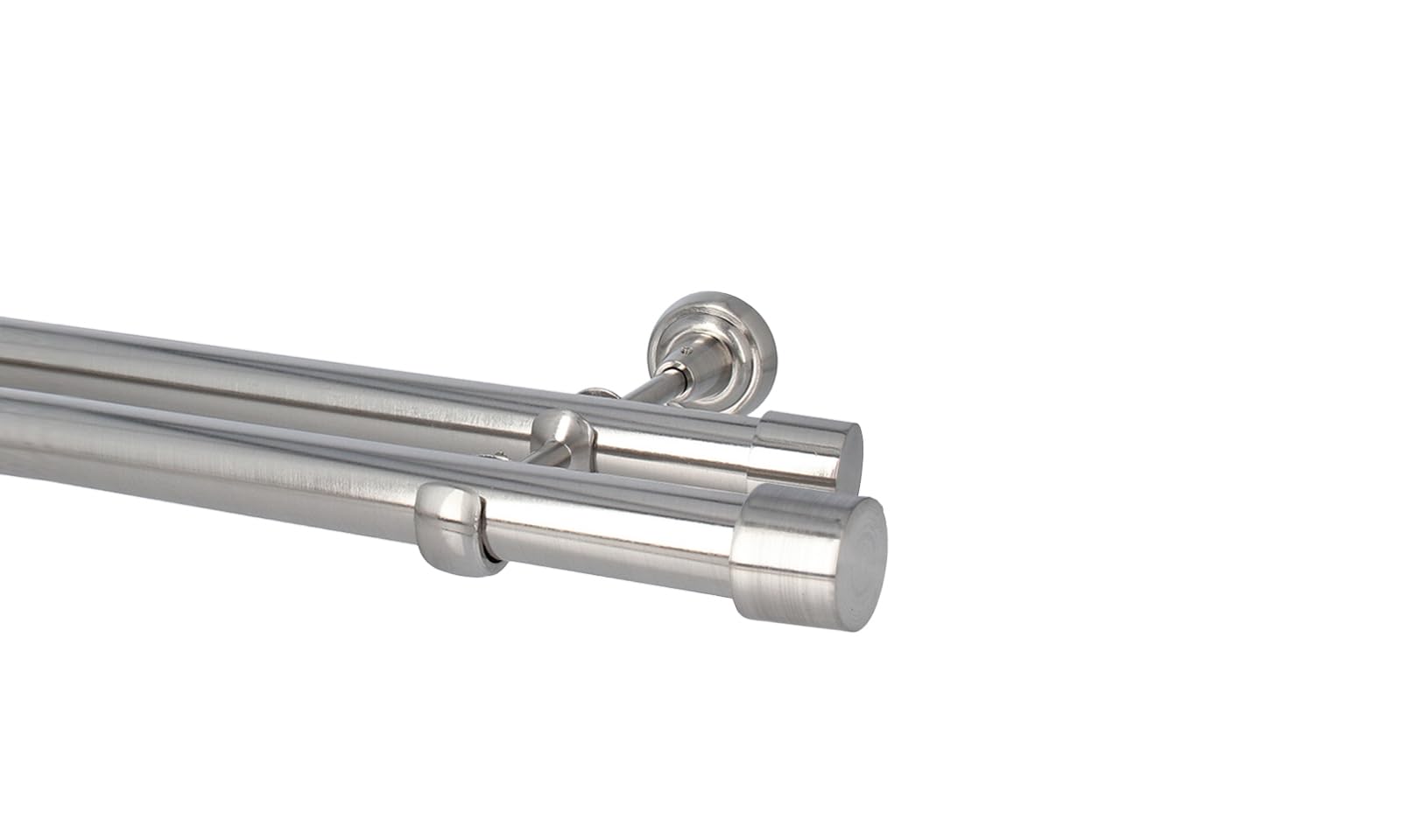 Sento Ø 25/25 mm Bastone per Tende Montaggio a Muro Effetto Acciaio Inox 200 cm Albana