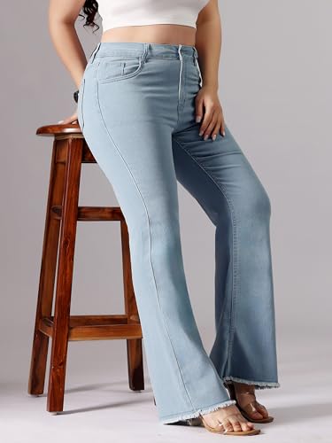 Image of Miss Chase A+ Women's High Rise Regular Stretchable Denim Bootcut Shaping Jeans