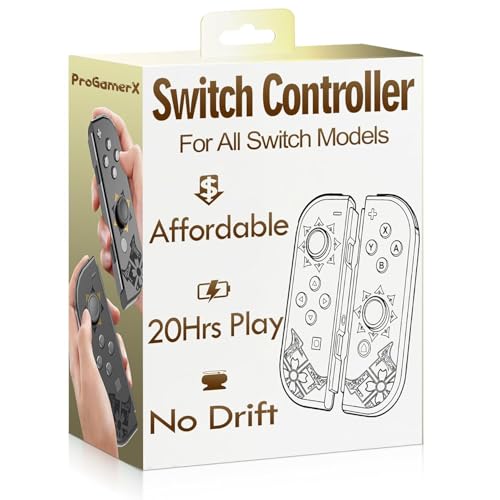 LR Controller Replacement,Wireless Pro Controller with No Drift Joystick,Dual Vibration, Motion Control,Wake-Up,Screenshot,Ergonomic Grip,work with SW,OLED,Lite,Best Value Alternative (Grey)