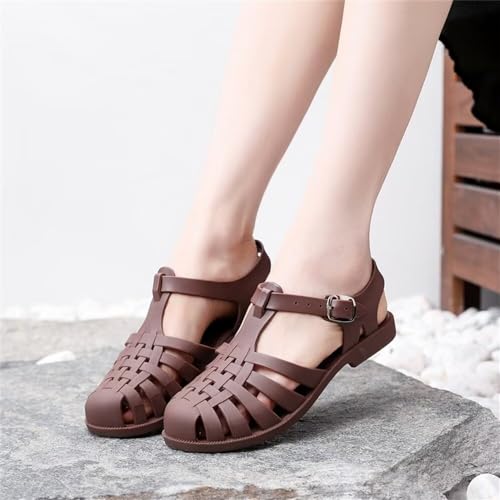 Image of Hee grand Crystal Jelly Heel Sandals for Women Summer Beach Jelly Shoes