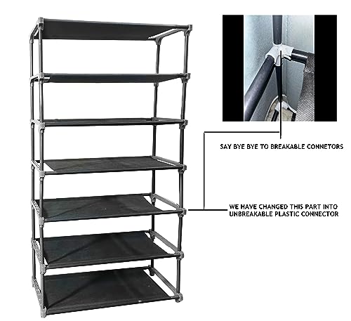 Image of CMerchants Shop 6 Rack Collapsible Wardrobe Cabinet (Black) Metal