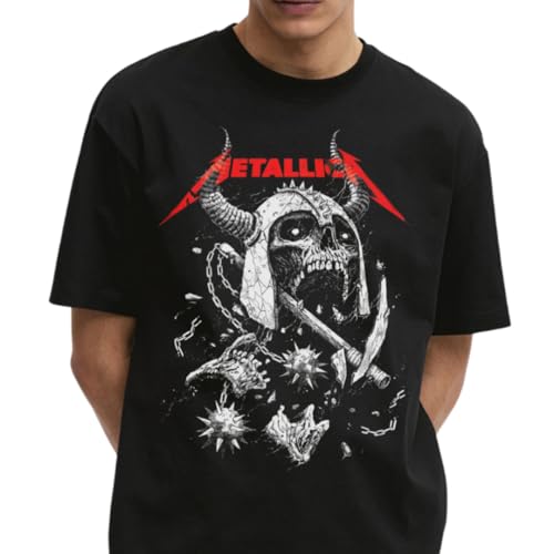 Image of Fly Mens & Womens Oversized T-Shirt - Casual, Stylish Drop Shoulder Half Sleeve Graphic Tee with Aesthetic Metallica Print| Black Oversized Round Neck Tshirt| t Shirt for Men