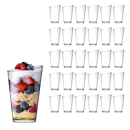 Table'Colors 96 Verrines apéritives transparentes 7 cl - Apéritif - Dessert - Tiramisu - Ramequin - Effet Bisauté - Design