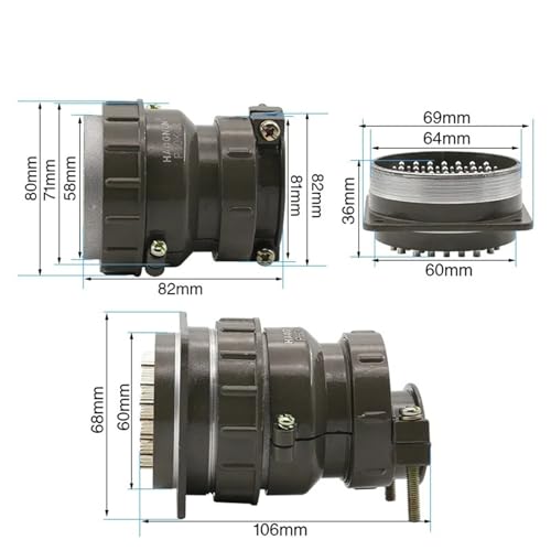 Conector circular de aviación P60 47core con diámetro 60MM 3