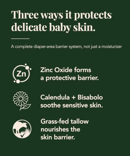 Image of Baby Diaper Balm for Rash Protection with Grass-Fed Tallow & Zinc Oxide