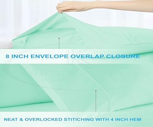 Image of King Bedsheet 100% Egyptian Cotton - 400 Thread Count Sheet Set - Includes 1 Flat Sheet & 2 Pillowcases - Durable, Breathable, Luxury Feel, Hotel Style - Aqua Blue Solid