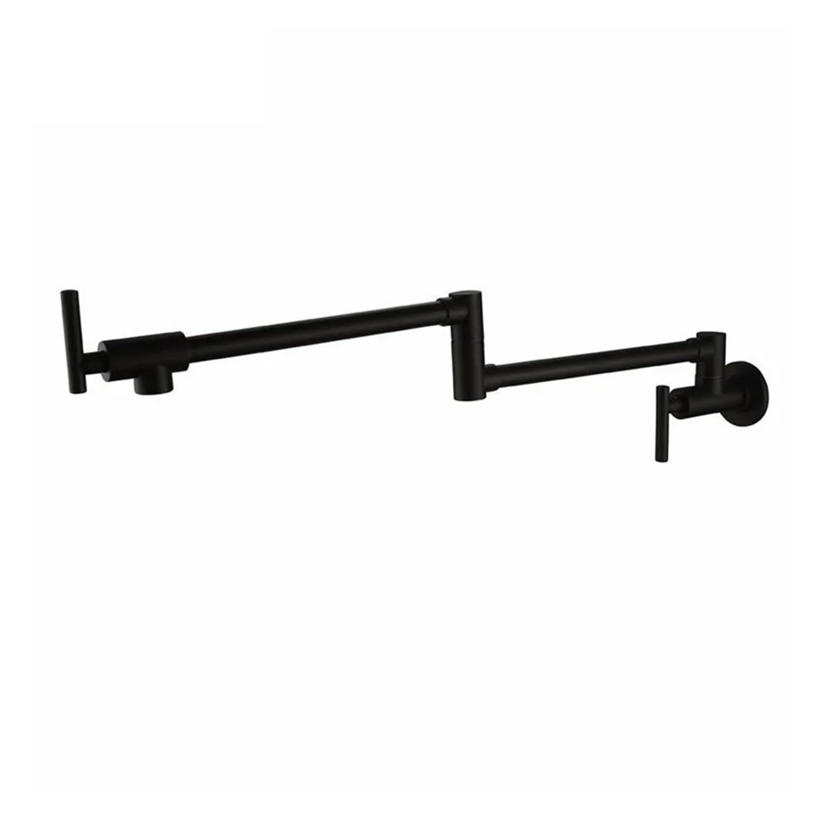 Ewsdsfs Black Brass Pot Filler Tap Wall Mounted Kitchen Sink Faucet Single Cold Taps Hole Faucets 360 Rotate Folding Spout Spigot(Black)