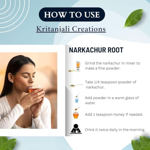 Image of Kritanjali Creations Narkachur Kali Haldi Nar Kachur Curcuma Zerumbet Zedoary Root Black Turmeric Whole Root, Natural Raw Additive-Free, 100% Pure Curcuma Caesia, 900GM