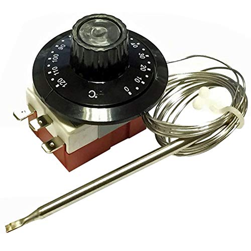 MOVKZACV Interruptor de control del ventilador del coche, interruptor universal del ventilador del radiador de refrigeracin, interruptor de termostato capilar de repuesto, piezas ajustables del motor