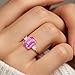 Solid 14K White Gold 3.50 Carats Emerald Cut Lab Grown Pink Sapphire Ring with Princess Cut Diamond Sides, 3 Stone Engagement, September Birthstone, Birthday, Anniversary, Wedding Gift for Women, w/ Jewelry Box, Size 5.5