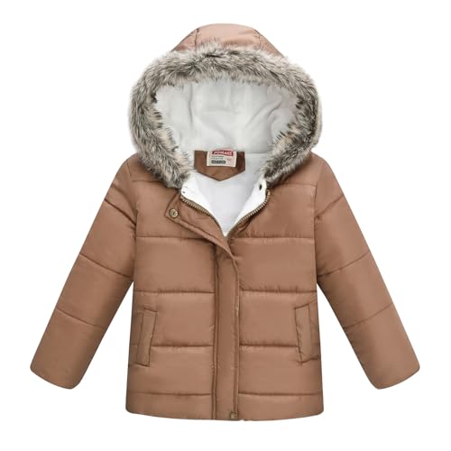 Kids Fleece Winter Jacket Oversized Classic Sleeves Solid Parkas Zip Up Casual Loose Boy and Girl Clothes 5-10 Years