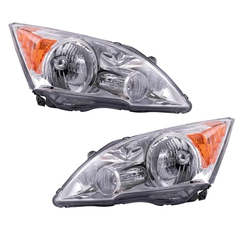 Image of TRQ 2 Piece Headlight Assembly Set Driver & Passenger Side Compatible with 2007-2011 Honda CR-V HO2502129 HO2503129