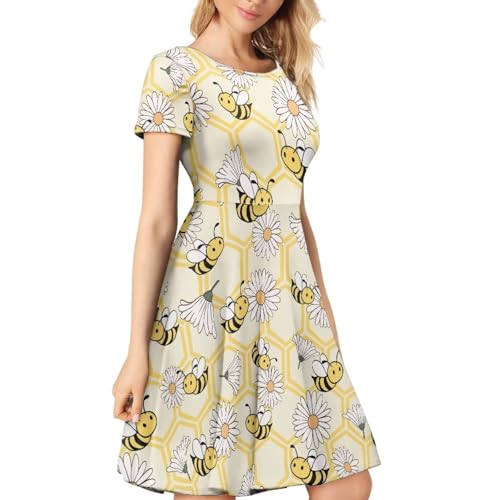 Image of Forchrinse Native Aztec Style Black White Geometric Women's Midi Dress Casual Long Dress Round Neck Swing Dress
