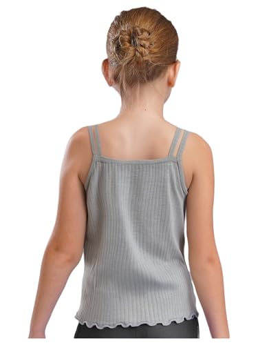 Jugaoge Kids Girls Basic Tank Tops Sleeveless Camisole Vest Lettuce Hem Sport Dancing Cami Undershirts2
