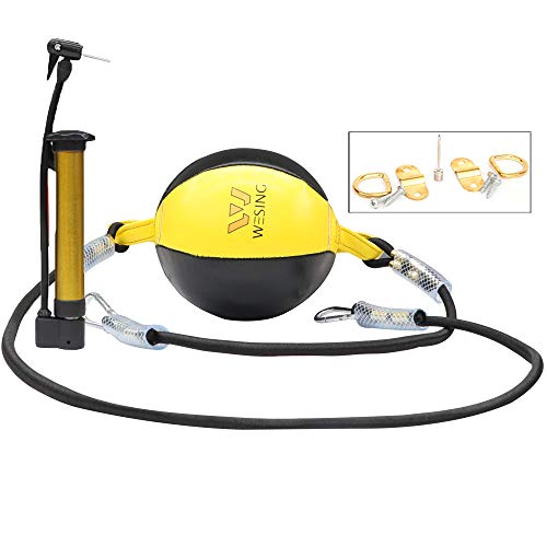 Weisheng Boxing Double End Speed Ball Leather Boxing Training Double-end Bags (Yellow)