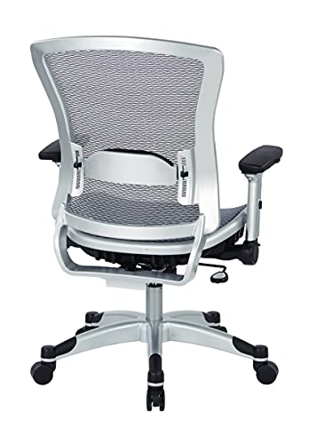 Space Seating 317 Series Executive Light Air Grid Office Chair With Breathable Mesh Back, Lumbar Support, 2-To-1 Synchro Tilt Control And Adjustable Tension, Platinum Finish #TOP7