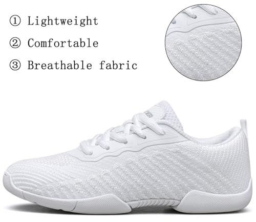 TUOTOM White Cheer Shoes for Girls Youth Cheerleading Shoes Breathable Competition Athletic Training Dancing Hip Hop Walking Sneakers2