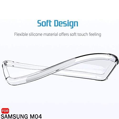 Image of TheGiftKart Transparent Crystal Clear Back Cover Case for Samsung Galaxy M04 / F04 / A04e | Shockproof Soft TPU Case | Cushioned Edges for Ultimate Protection Back Cover Case (TPU, Transparent)