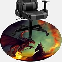Computer Chair Mat for Hardwood Floor Gaming Rug Carpet Desk Office Chair Mat Floor Mat for Office Chair Gaming Room A Knight Fighting a fire Dragon