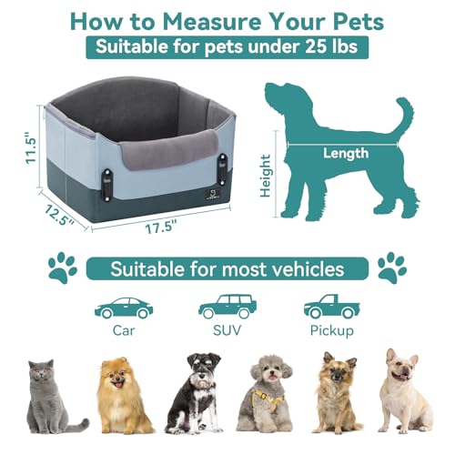 Image of A 4 Pet Dog Booster Car Seat, Under 25 lbs, Patent Buckles