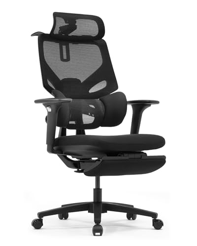 EastForce 日本ブランド LUMBIRT4.0(ランバート4.0) クッション座面 3ゾーンランバーサポート搭載 座面スライド 4Dヘッドレスト 4Dアームレスト 背面5段階調節 リクライニング 人間工学 オフィスチェア デスクチェア 椅子 ブラックの画像