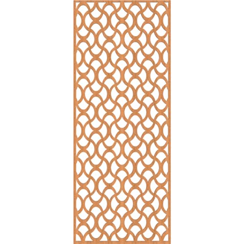 Image of 15 3 /8 inchW x 39 3 /8 inchH x 1 /4 inchT Resort Decorative Fretwork Wood Wall Panels, Cherry