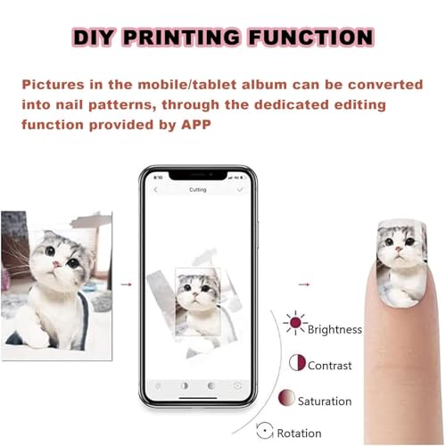 AYGJKIE Tabletop Nail Art Printing Machine 3D Nail Printer Machine,for Beauty & Personal Care Portable Nail Painting Machine - Image 4