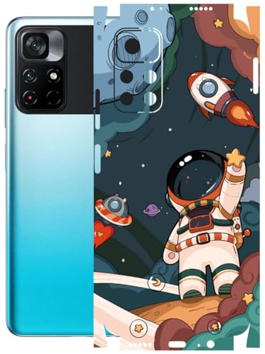 Image of AtOdds - Full Body Back Screen Guard Protector Film - Lamination Wrap Skin Sticker Compatible with Poco M4 PRO (5G) | Scratchproof Matte Finish (Space)