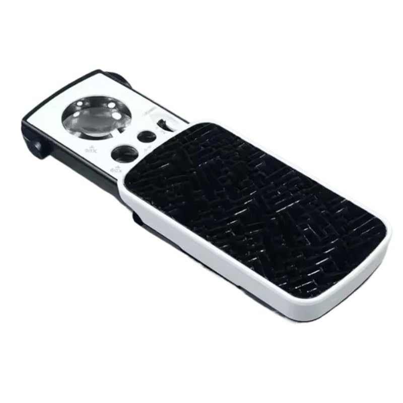 Lupa de aumento triple portátil 30X-90X-deslizante con luz LED