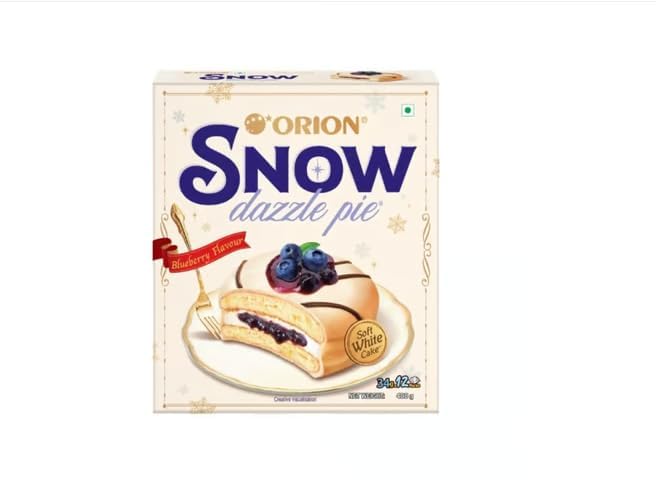 Orion Snow Dazzle Pie, Blueberry Flavour, Soft White Cake, 408g-image-27