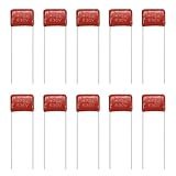 MECCANIXITY 20 Pcs Metallized Polypropylene Film Capacitors, CBB22 630V 472J 0.0047UF Capacitors Assortment Kit for Electronics Appliances and Energy Saving Lamps, Red