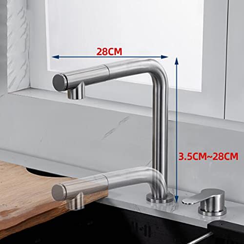 Robinet mitigeur de cuisine pour fenêtre rabattable inox eau chaude froide