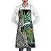 Delantal unisex de impresión de plumas bohemias para adultos, delantal de cocina para cocinar hornada de jardinería, delantal de chef de hotel, Hoja de palma de leopardo, Talla única