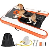 TONKOUM Non-Slip Floating Dog Water Ramp Ladder, Inflatable Puppy Dock Platform for Pool Lake Boat, Holds Up to 180LBS